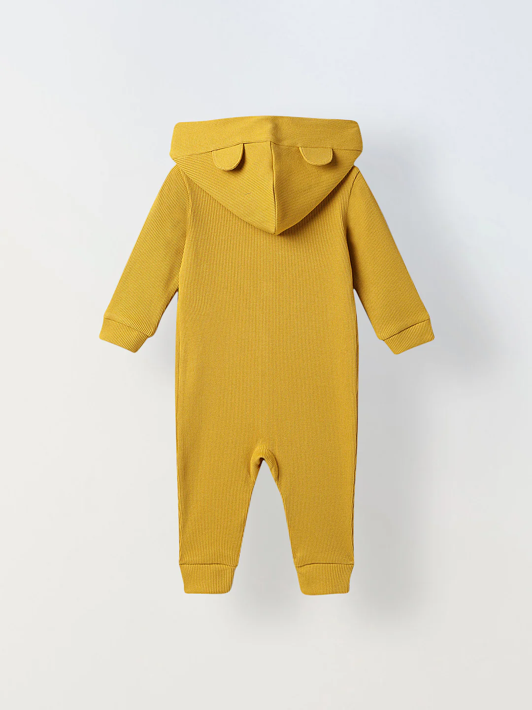 Infant Mustard Hooded Romper with Patch - Image 2