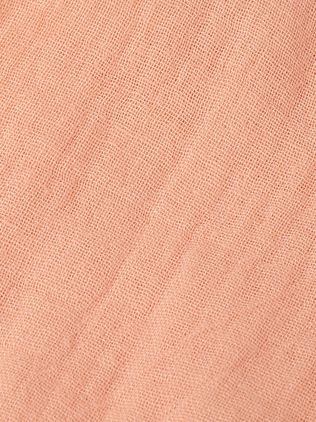 Infant Peach Cotton Round Neck Dress for Girls - Image 4