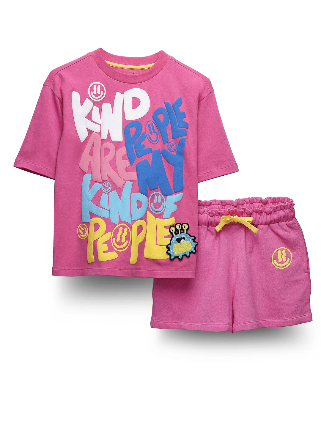 Jazzy pink front printed girl sets - Image 3