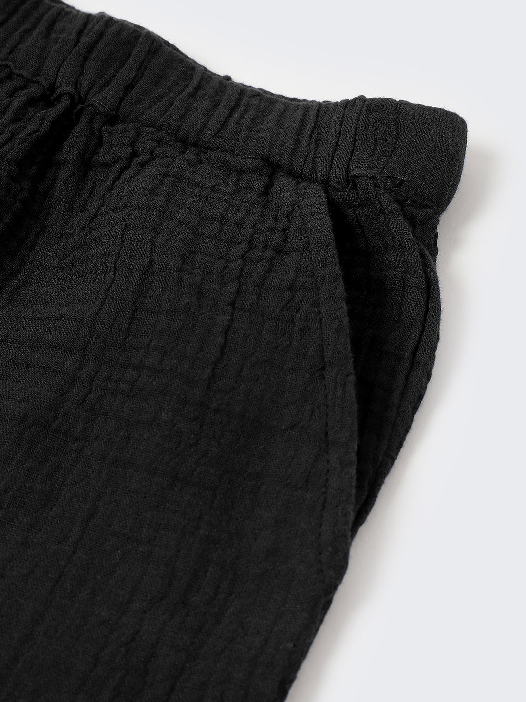 Boys Black Gauze Summer Sets - Image 6