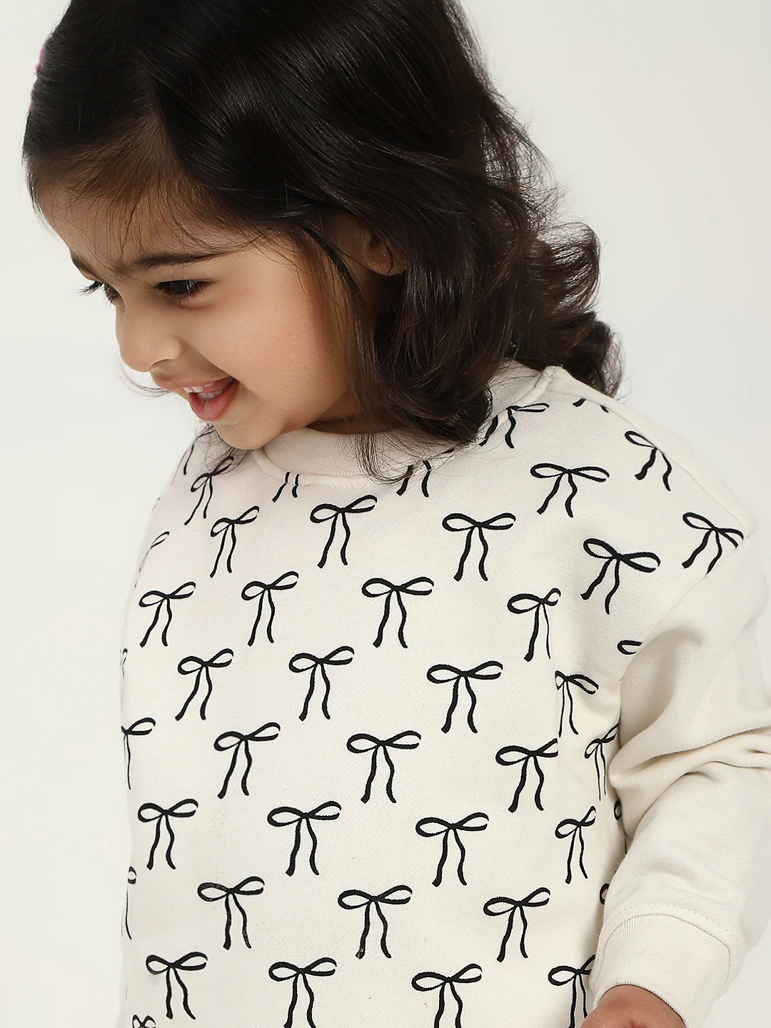 Kids white Long Sleeve Sweatshirt and Jogger Set - Image 2