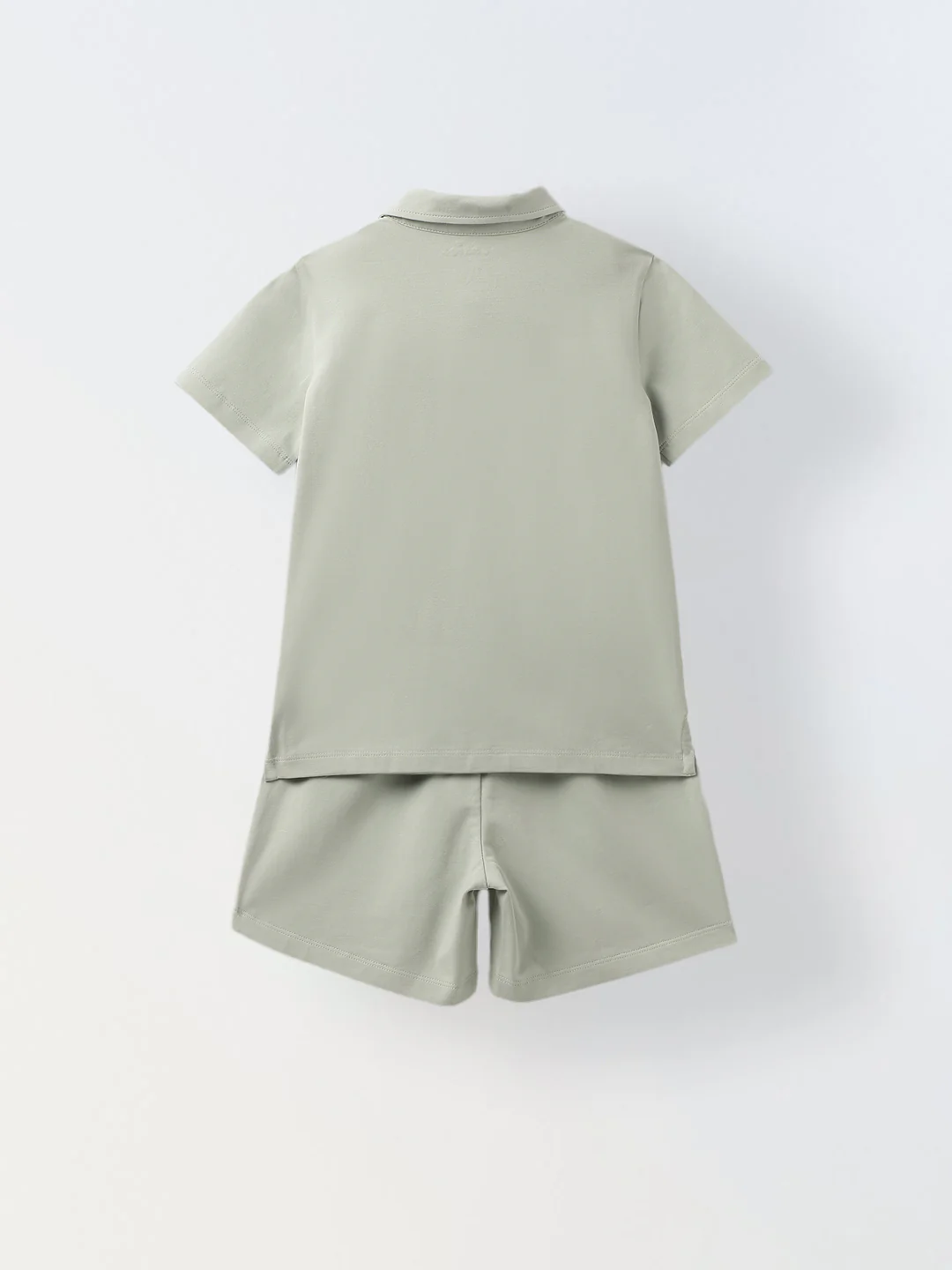 Mineral Grey Cotton Collar Neck Co-Ord Set For Boys - Image 2
