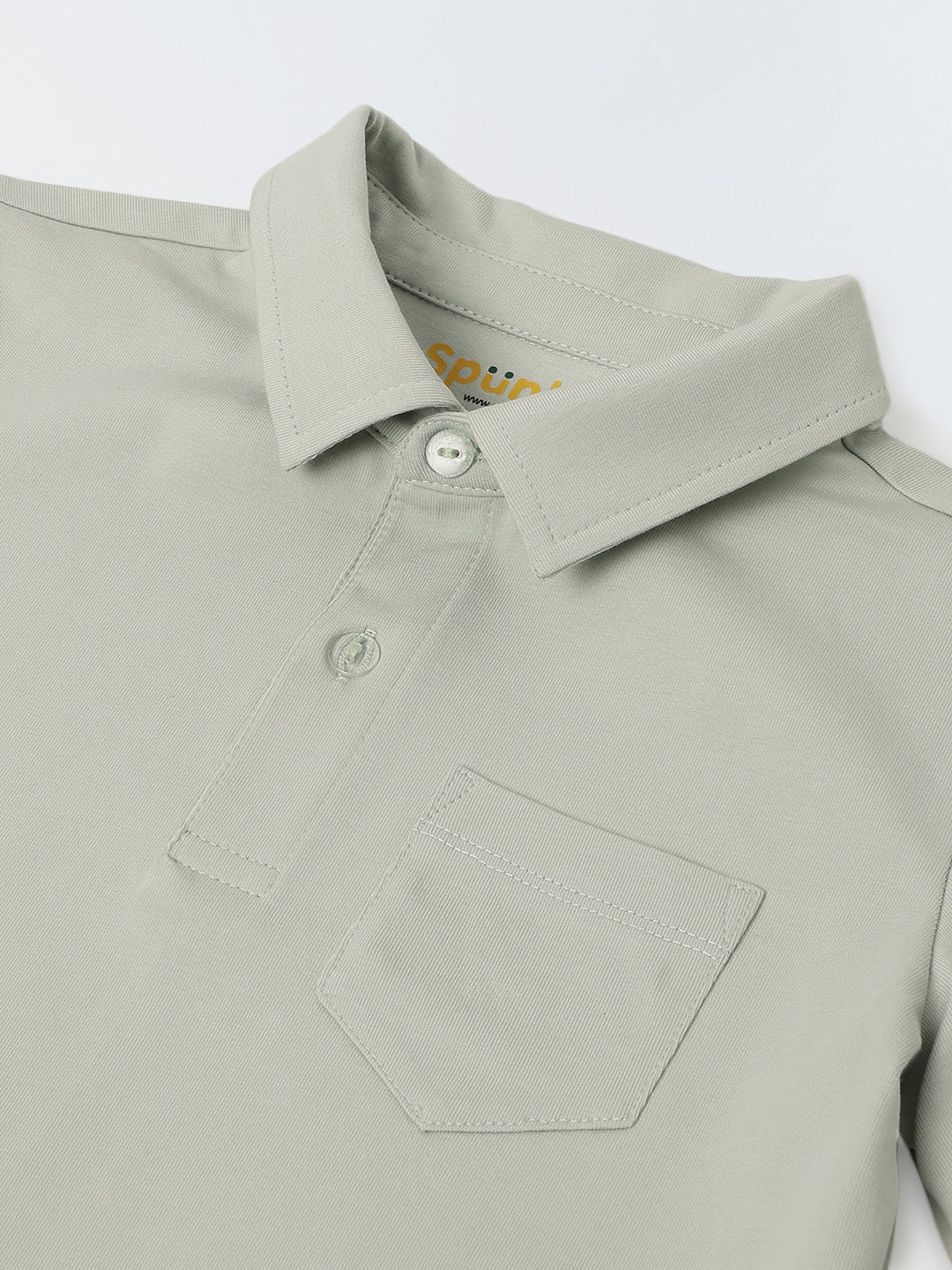 Mineral Grey Cotton Collar Neck Co-Ord Set For Boys - Image 5