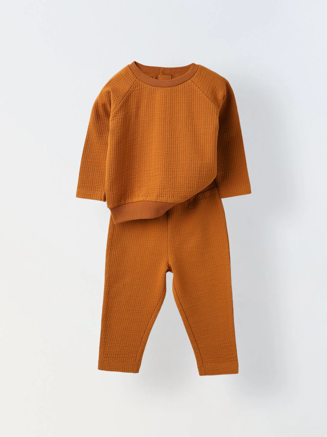 Mustard Waffle-Knit Co-Ord Set
