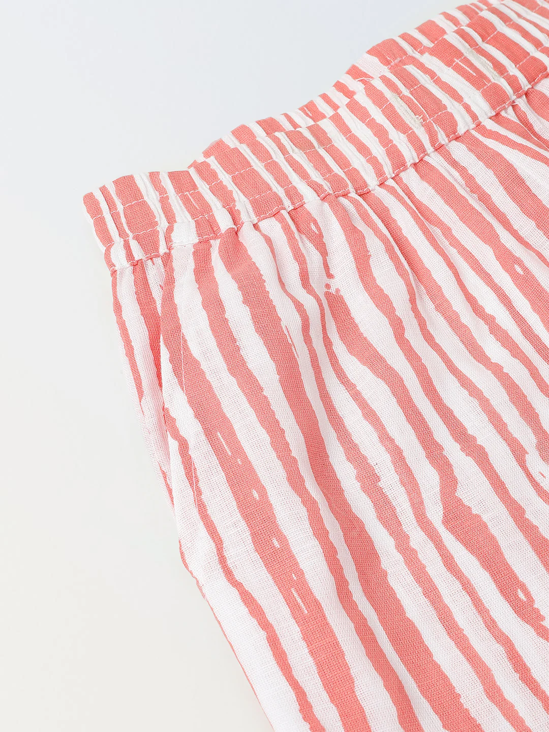 White & Coral Red Striped Co-Ord Set- Boy - Image 4