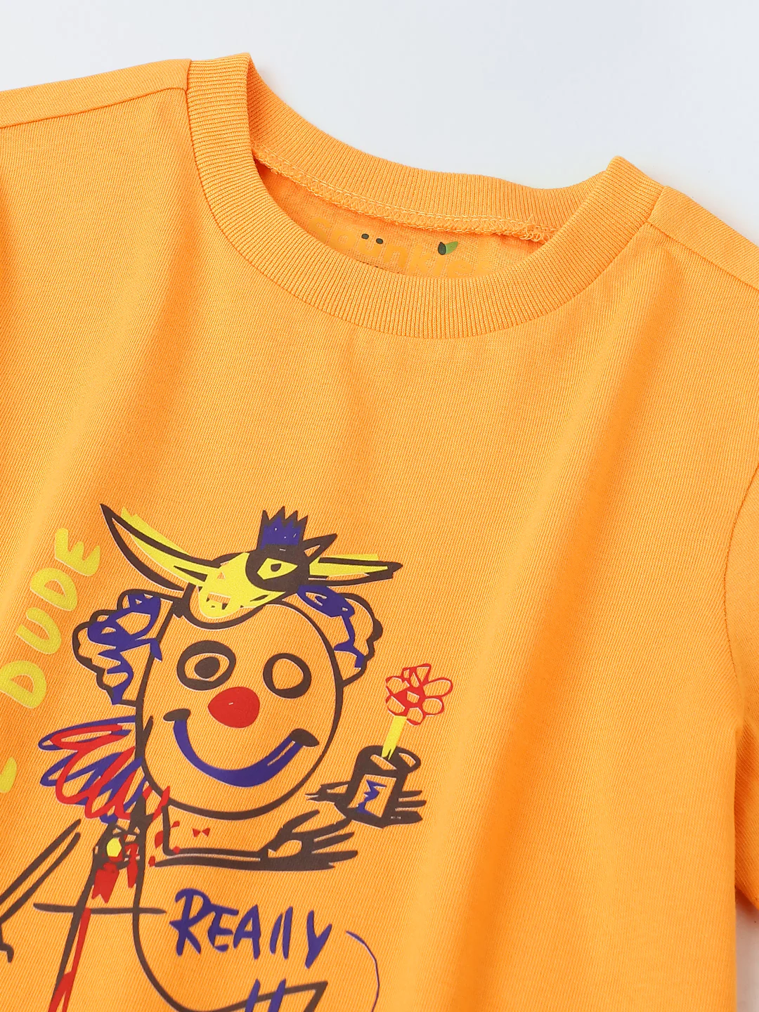 Orange Clown Cartoon Printed T-shirt - Image 3