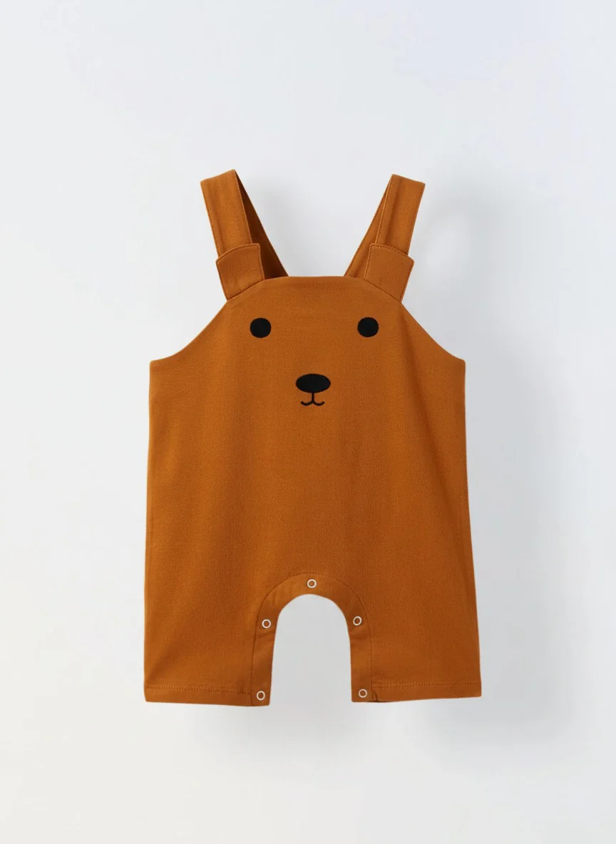 Infant Orange Cotton Jersey Romper