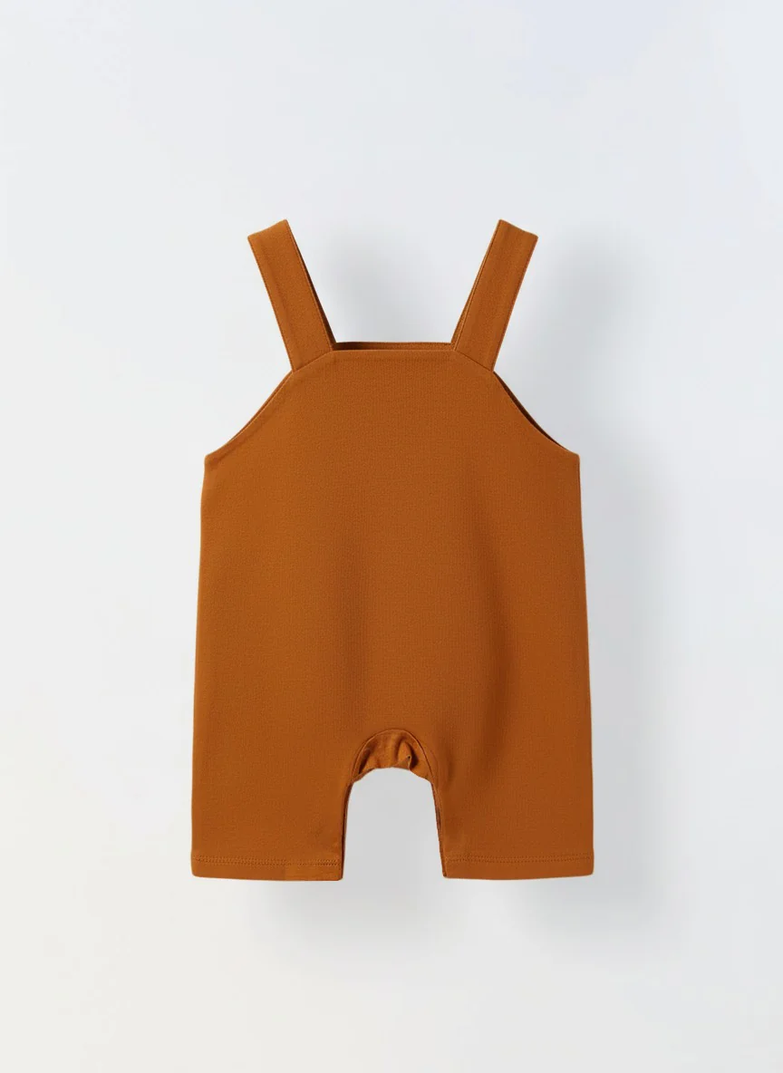 Infant Orange Cotton Jersey Romper - Image 2