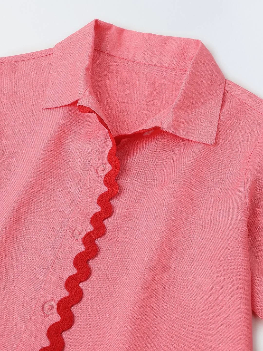Pink Cotton Shirt and Short Co-Ord Set-Girls - Image 4