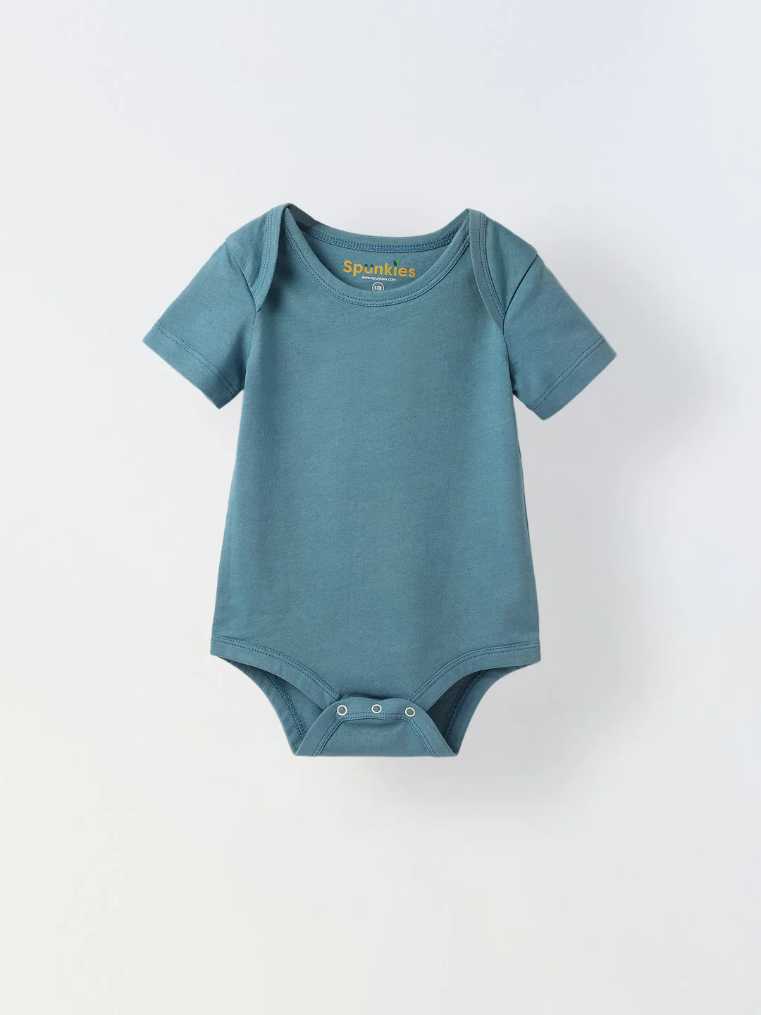 Blue Cotton Jersey Solid Romper for Infants