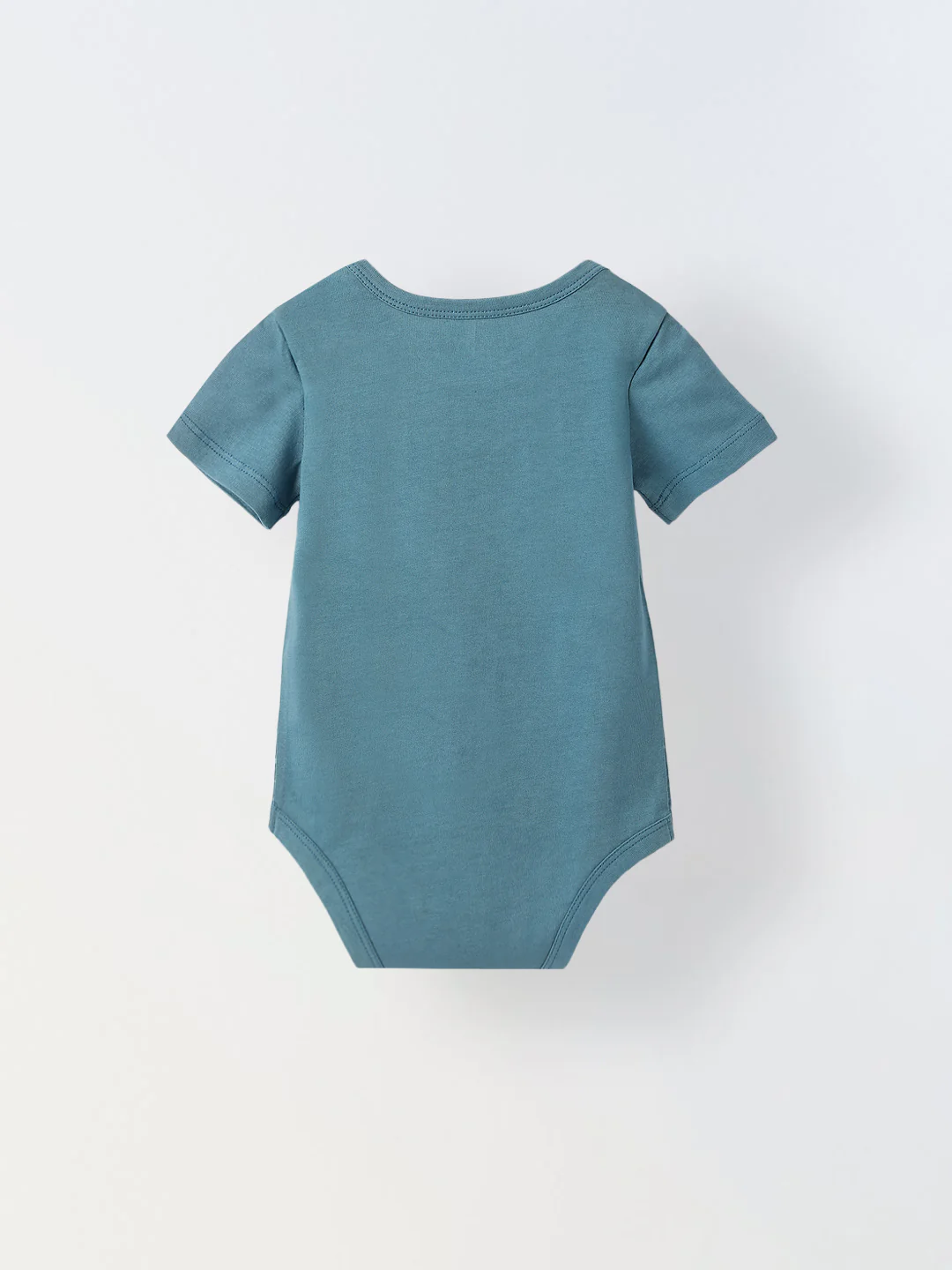 Blue Cotton Jersey Solid Romper for Infants - Image 2