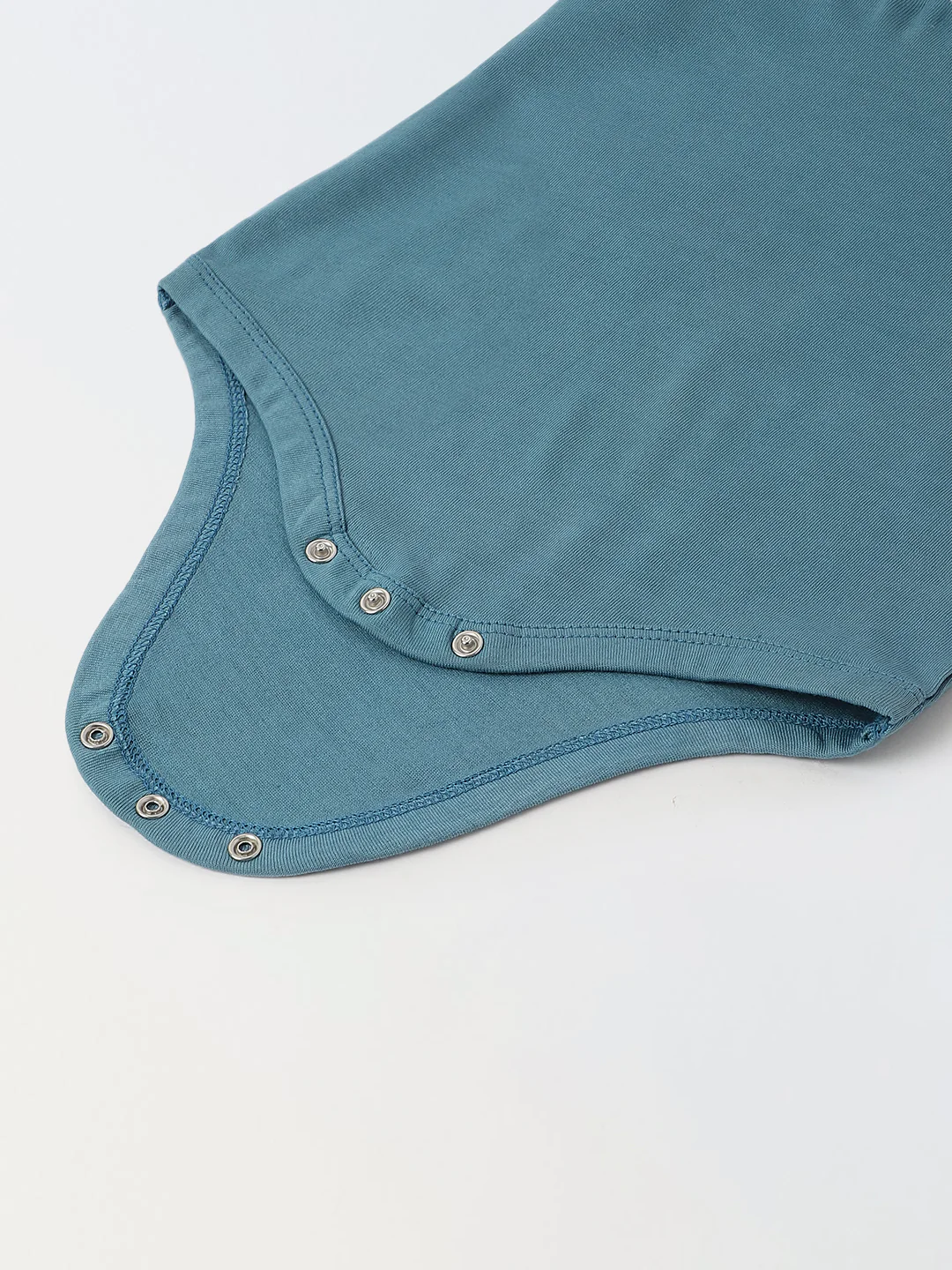 Blue Cotton Jersey Solid Romper for Infants - Image 4
