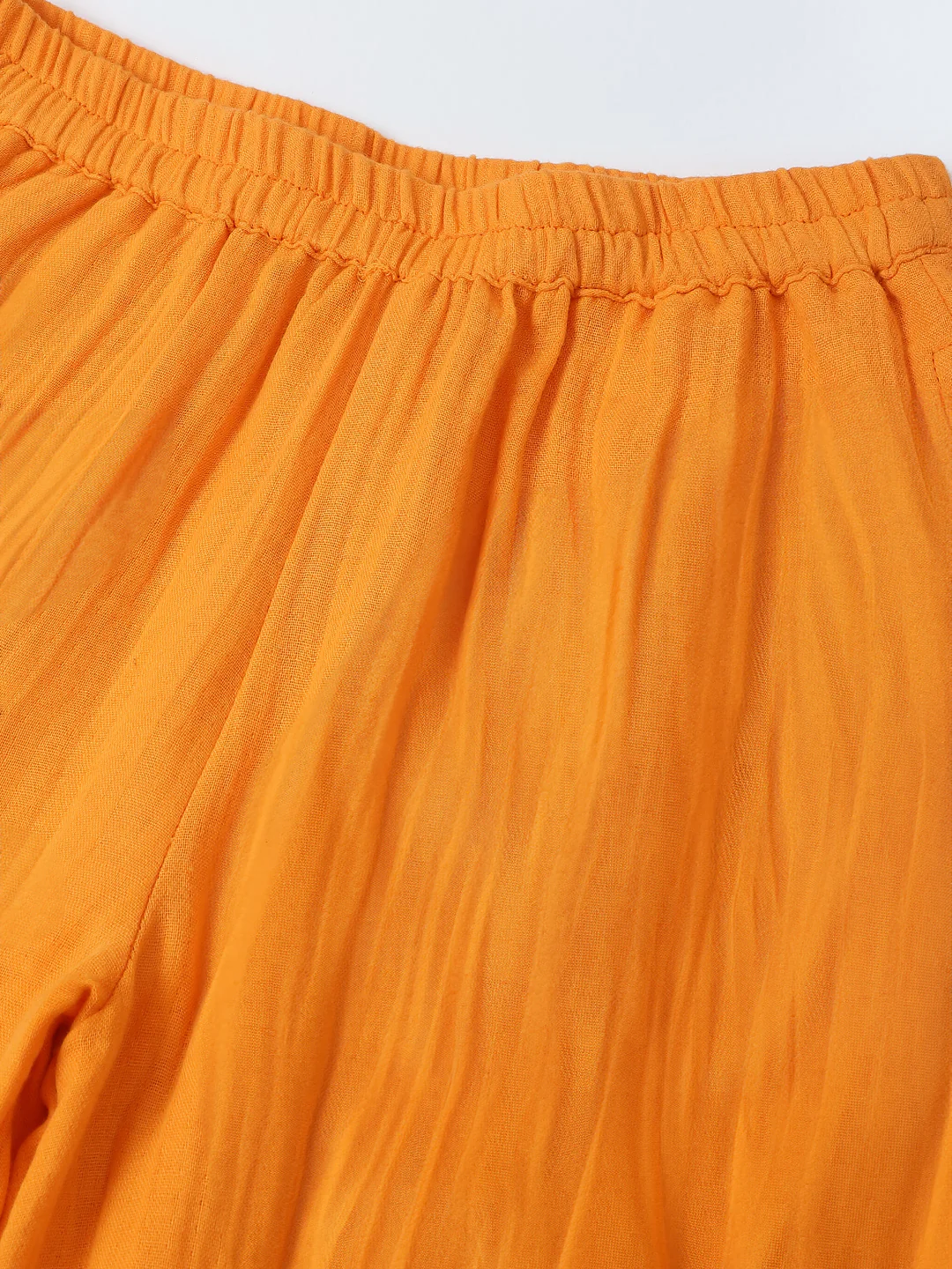 Orange Cotton Gauze Embroidered Set - Image 7