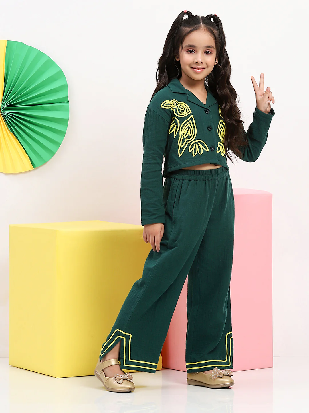 Cotton Gauze Embroidered Set - Image 4