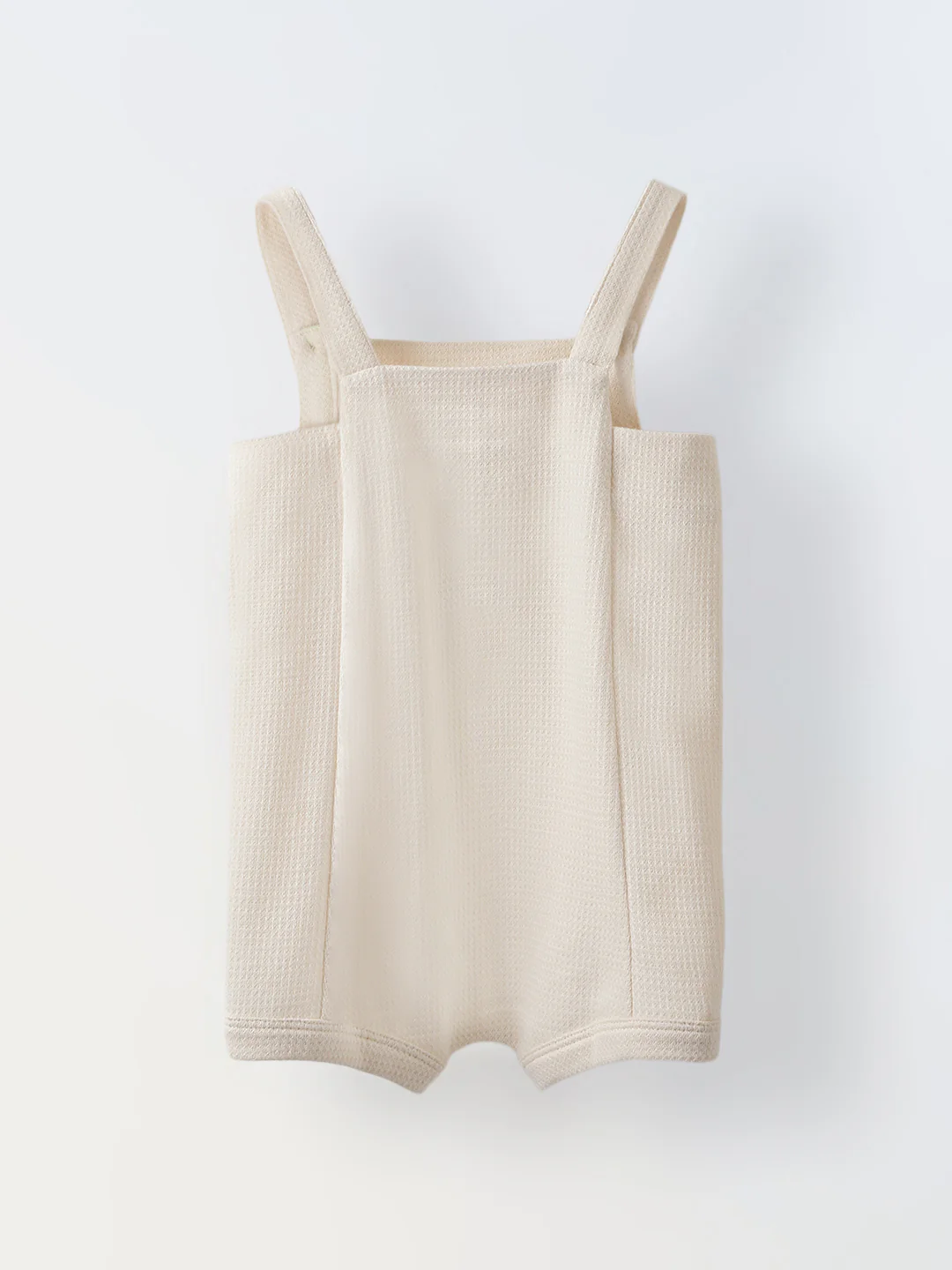 Spunkies Cotton Structure Jersey Knit Embroidered Patch Regular Casual Wear Romper Infant Sleeveless Off White Soft Fabric - Image 5