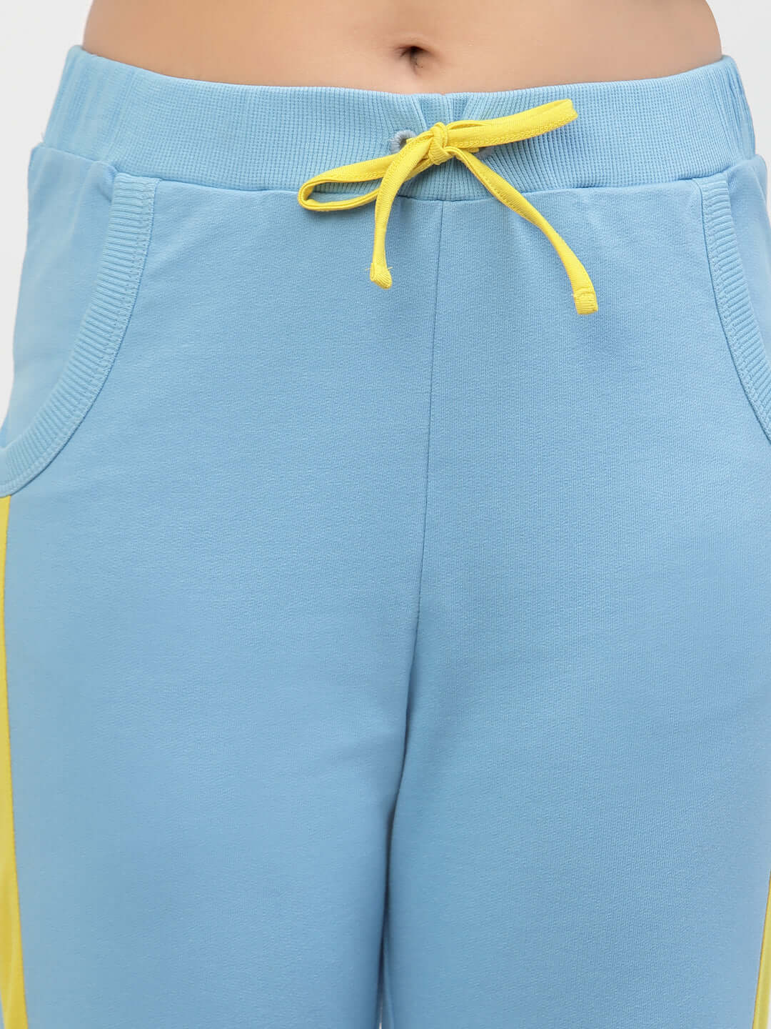 Spunkies Organic Cotton Side Stripe Girls Joggers Blue - Image 5