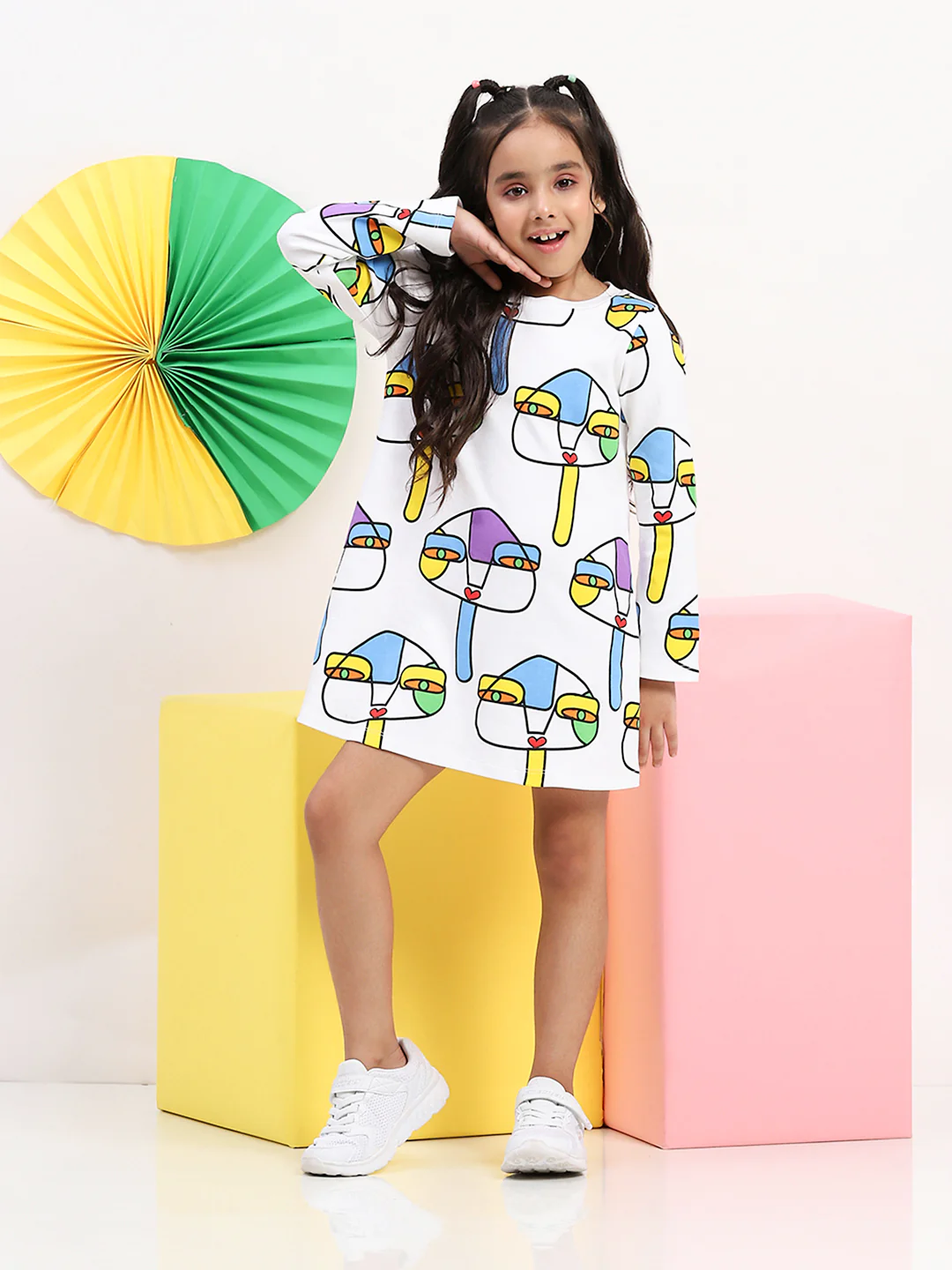 White Printed Play Dress - Image 5