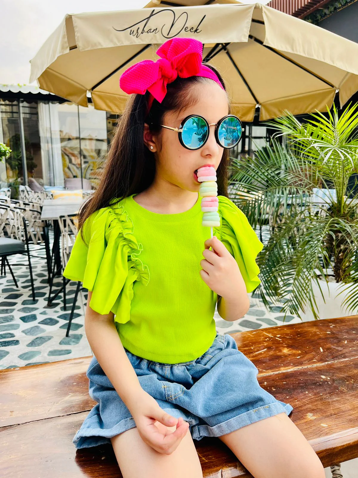 Lim Green Puff Sleeved Top