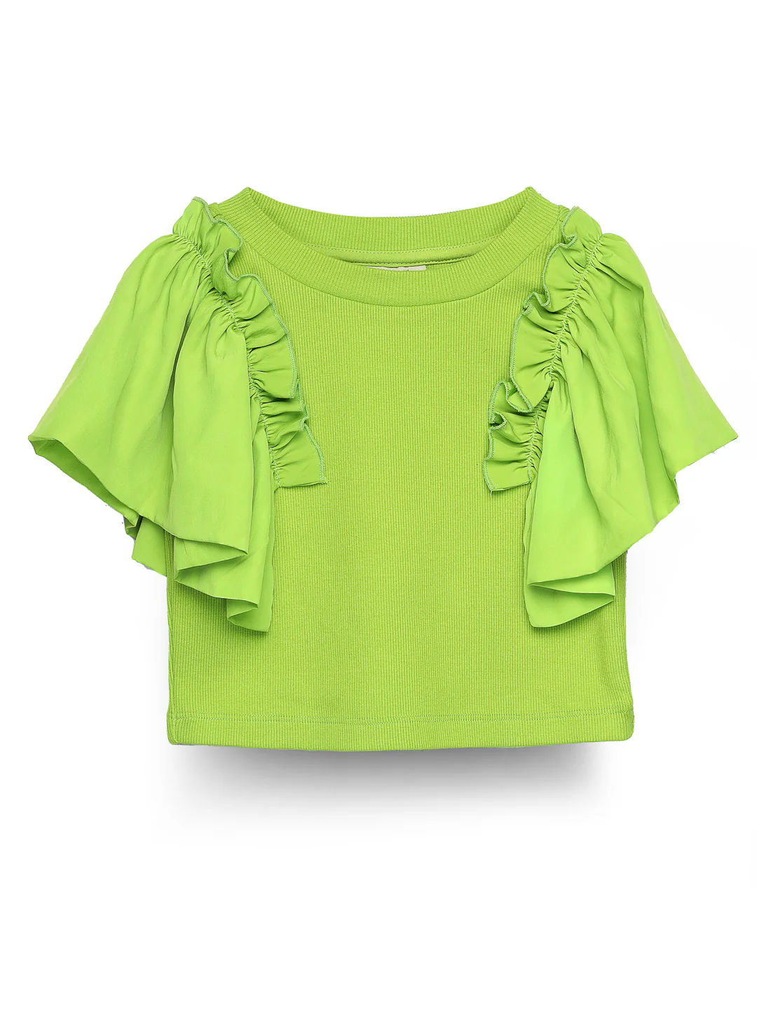 Lim Green Puff Sleeved Top - Image 2