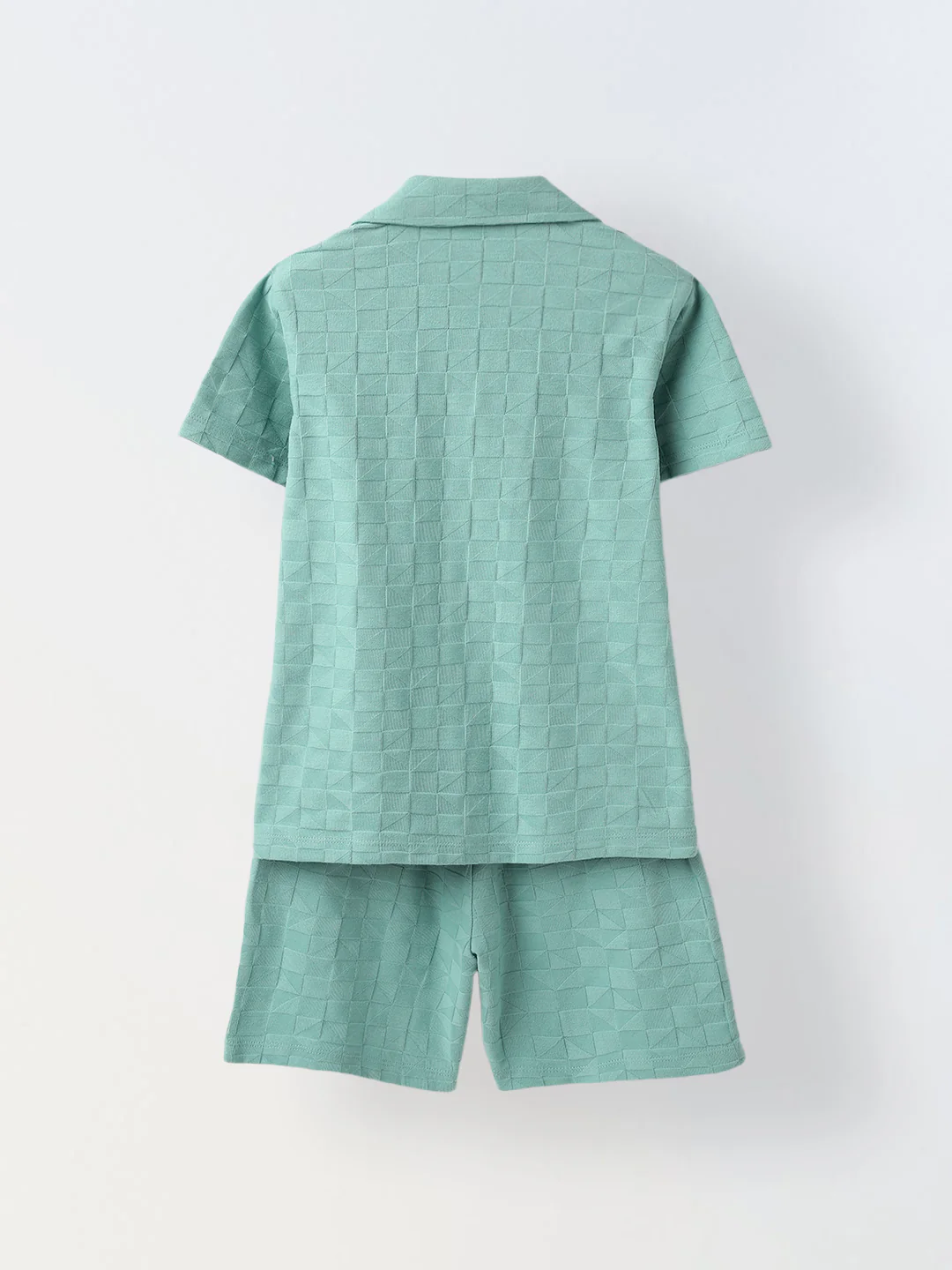 Teal Green Textured Co-Ord Set-Boy - Image 2