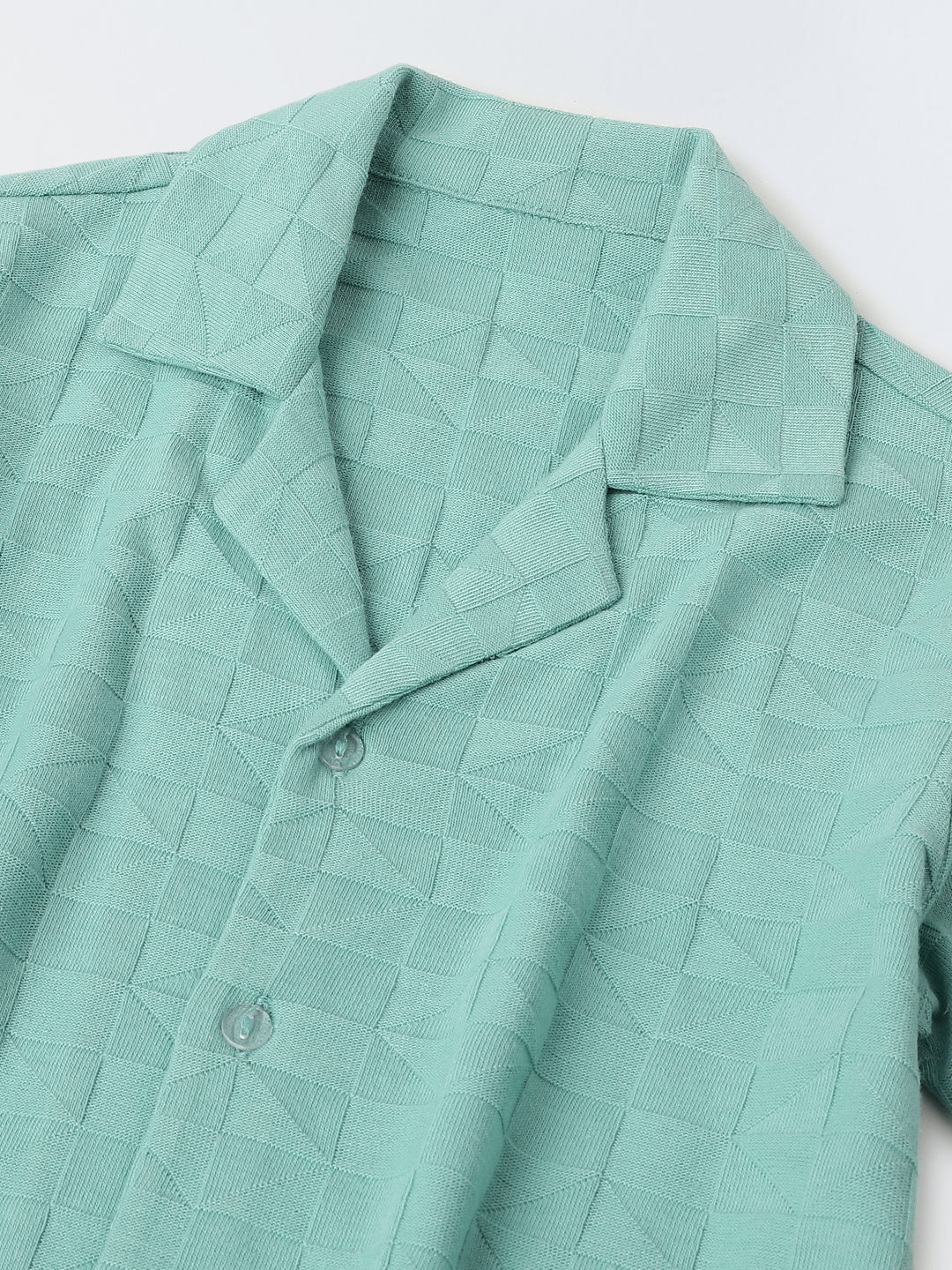 Teal Green Textured Co-Ord Set-Boy - Image 5