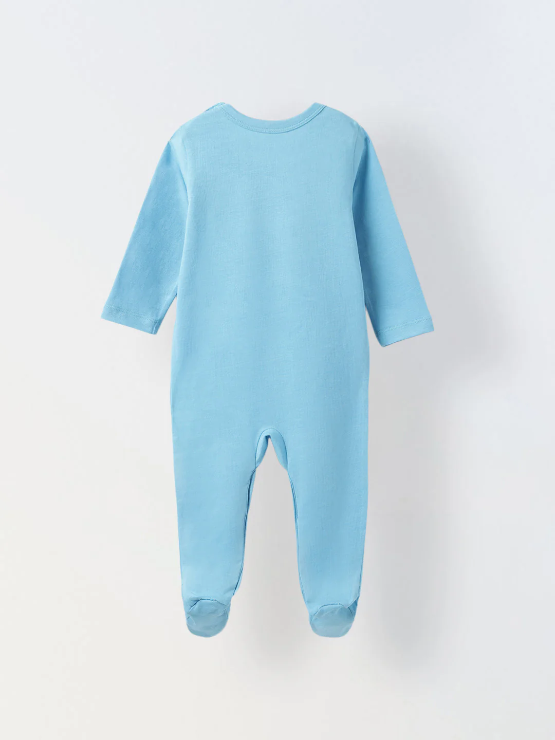 Turquoise Cotton Jersey Romper with White Sheep Patch for Infant's - Image 2