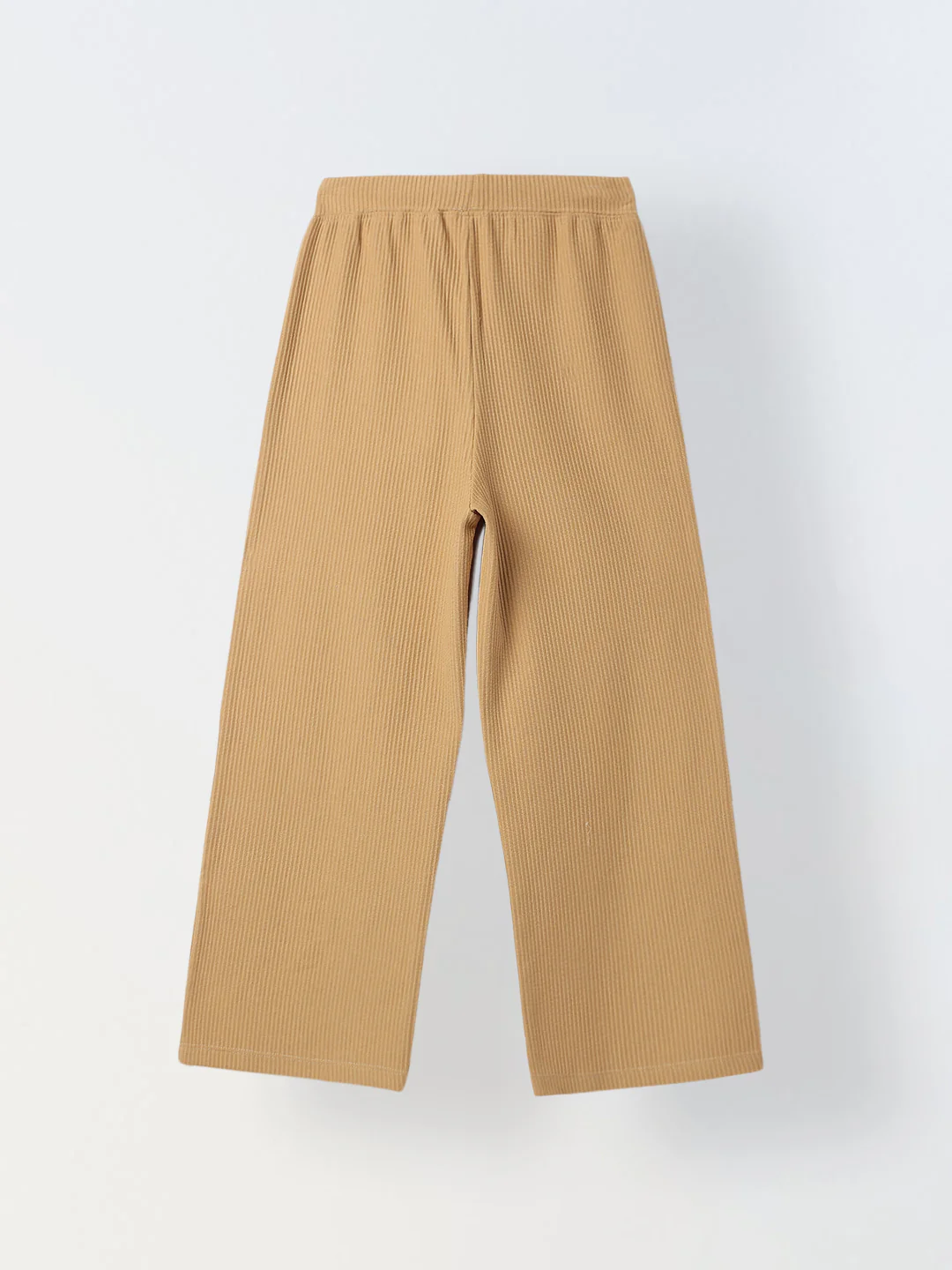 Brown Cotton Crochet Patch Lounge Pants – Girls - Image 2