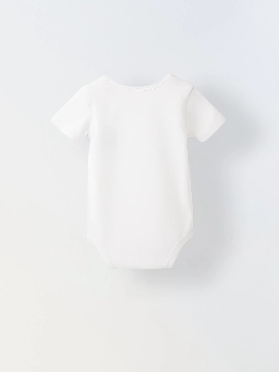 White Cotton Jersey Romper with Elephant Print for Infant's - Image 2