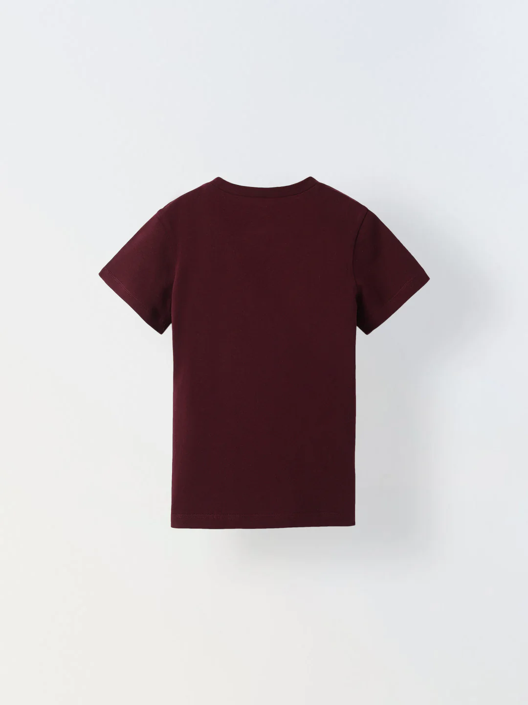 Wine Solid Round Neck T-shirt- Boys - Image 2