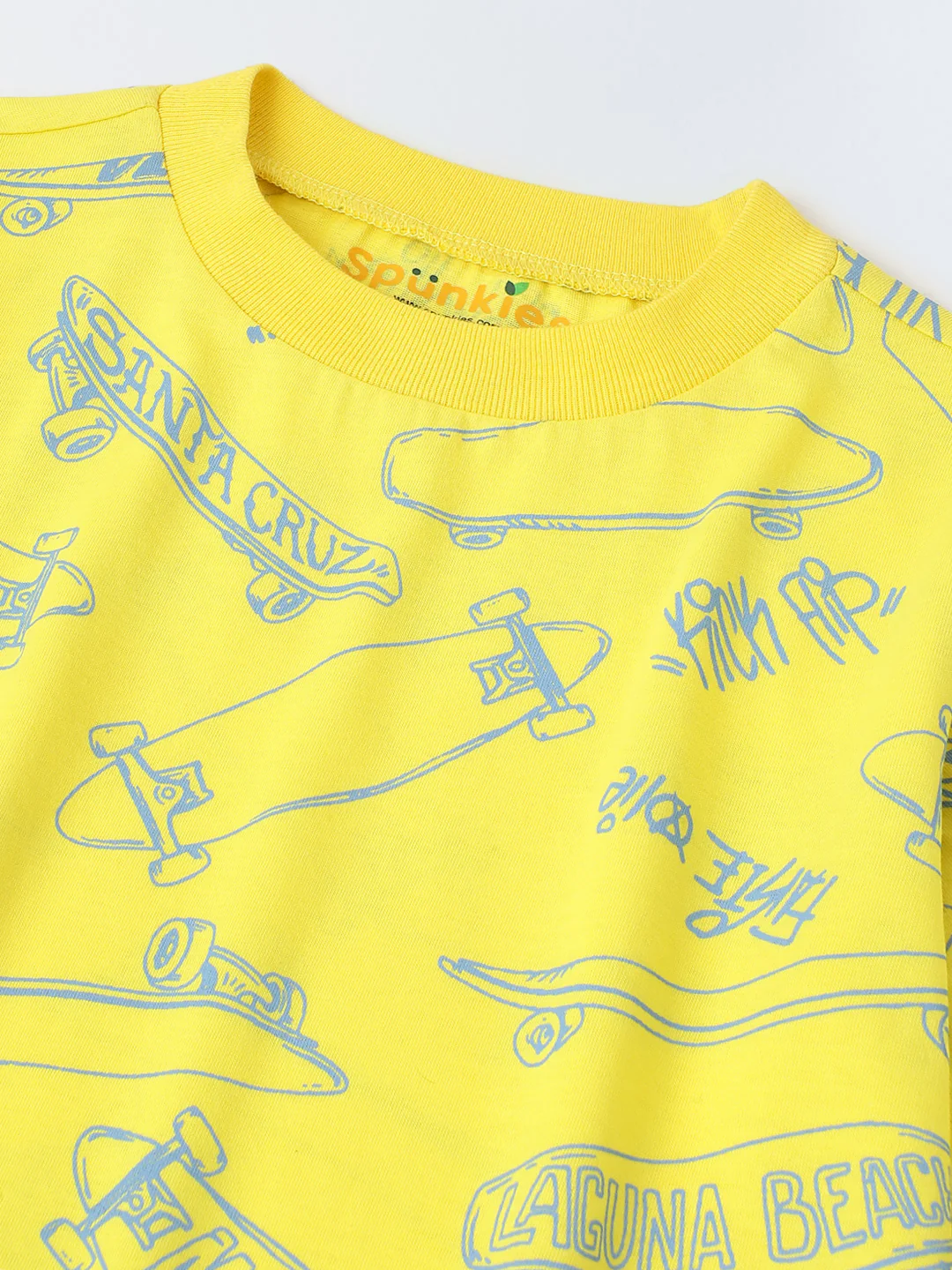 Yellow Skateboard Printed T-shirt-Boy - Image 3